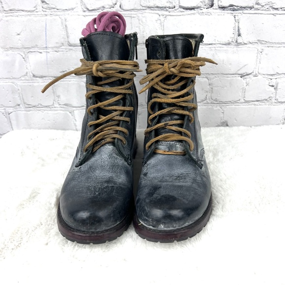 🚫SOLD|•FREEBIRD🦅BY STEVEN•| 'Chute' Manchester Combat Biker Boots Size 9 Black - Picture 7 of 16